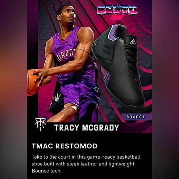 Adidas T-MAC 3 RESTOMOD basketball shoes black purple athletic NWT Retro